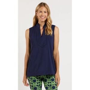 Jude Connally Keira Navy Sleeveless Top Travel Knit NWT Size S